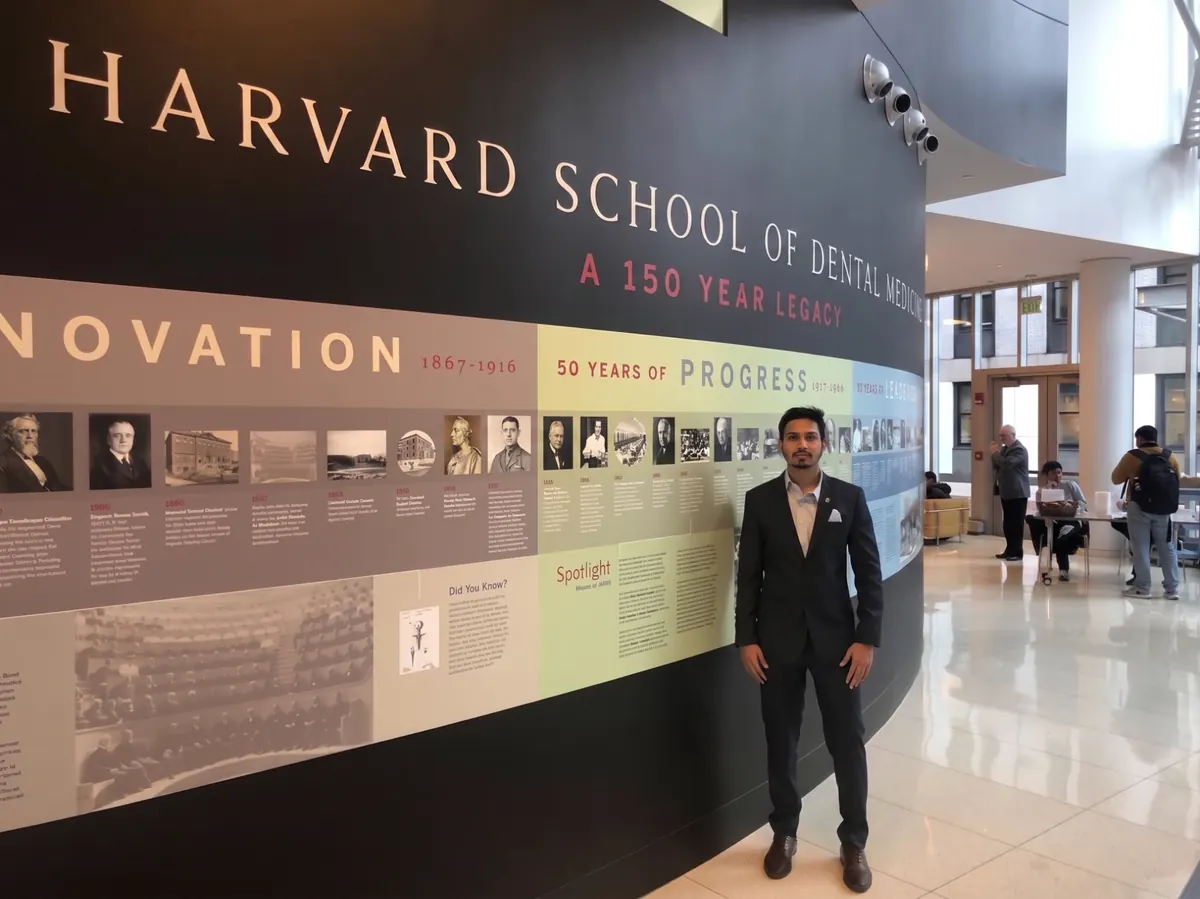 Dr. Hitesh Jain during advanced implant training at Harvard School of Dental Medicine