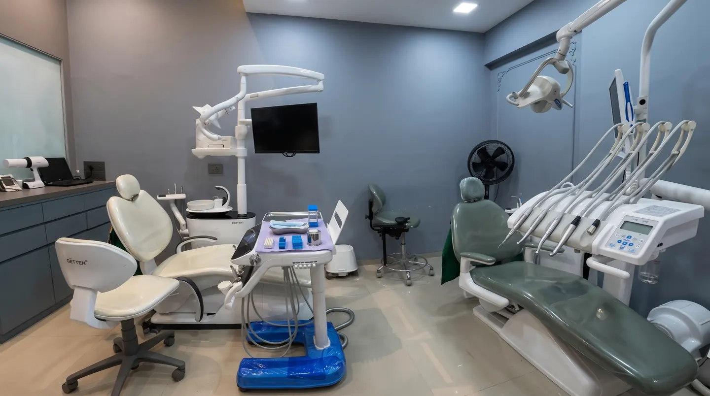 Well-equipped treatment room with two dental chairs at Smiling Pearls Dental Clinic